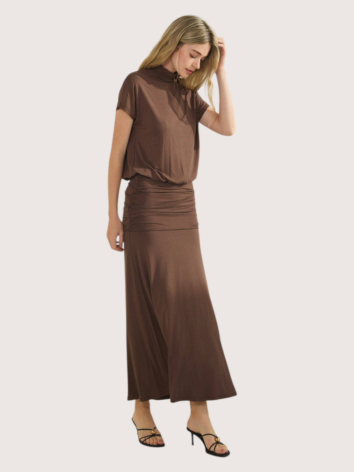 Draped Back Jersey Maxi