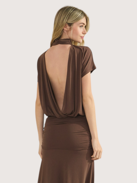 Draped Back Jersey Maxi