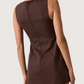 Boat Neck Bow Dress | Brown