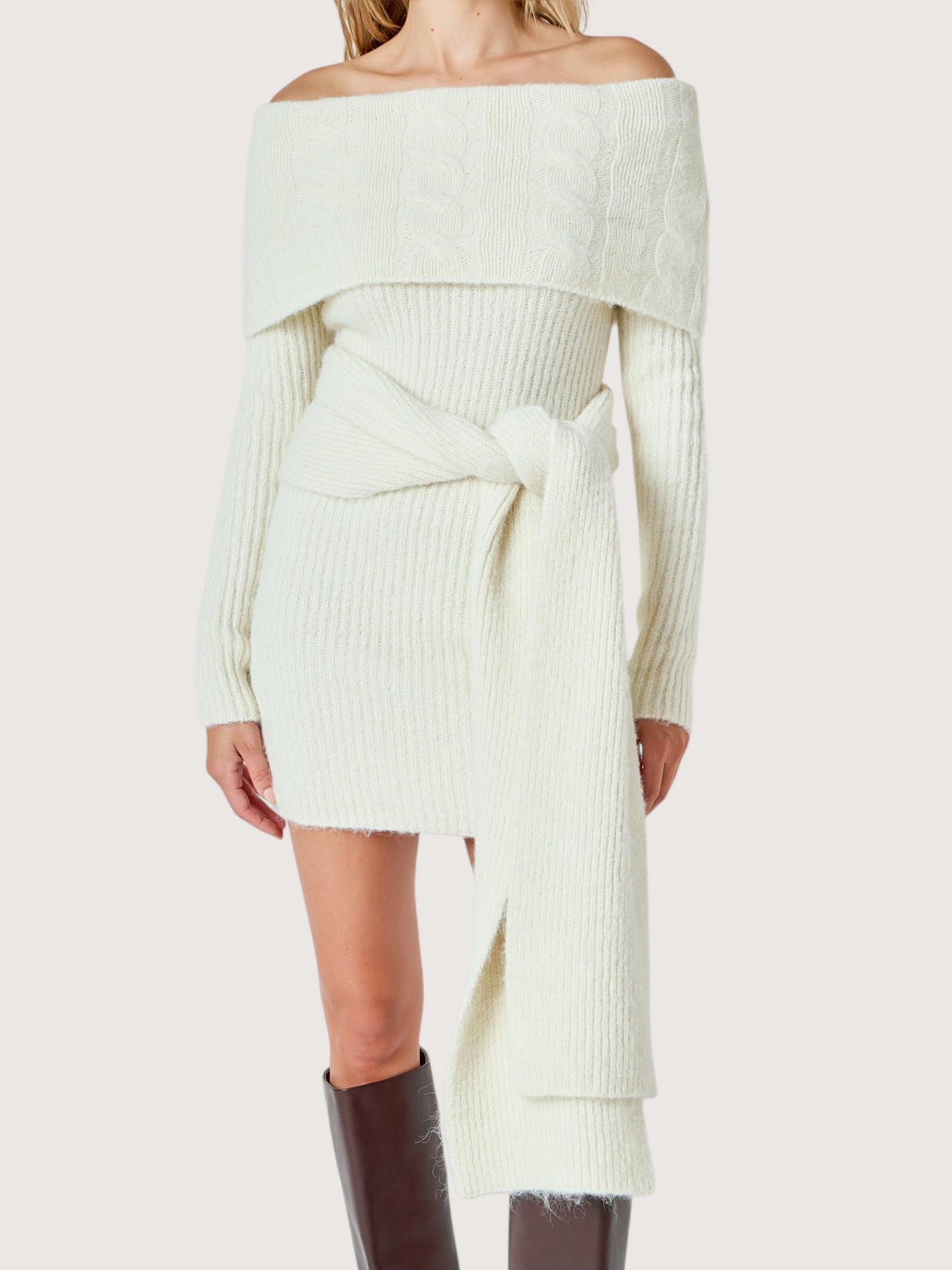 Fold Over Knit Dress