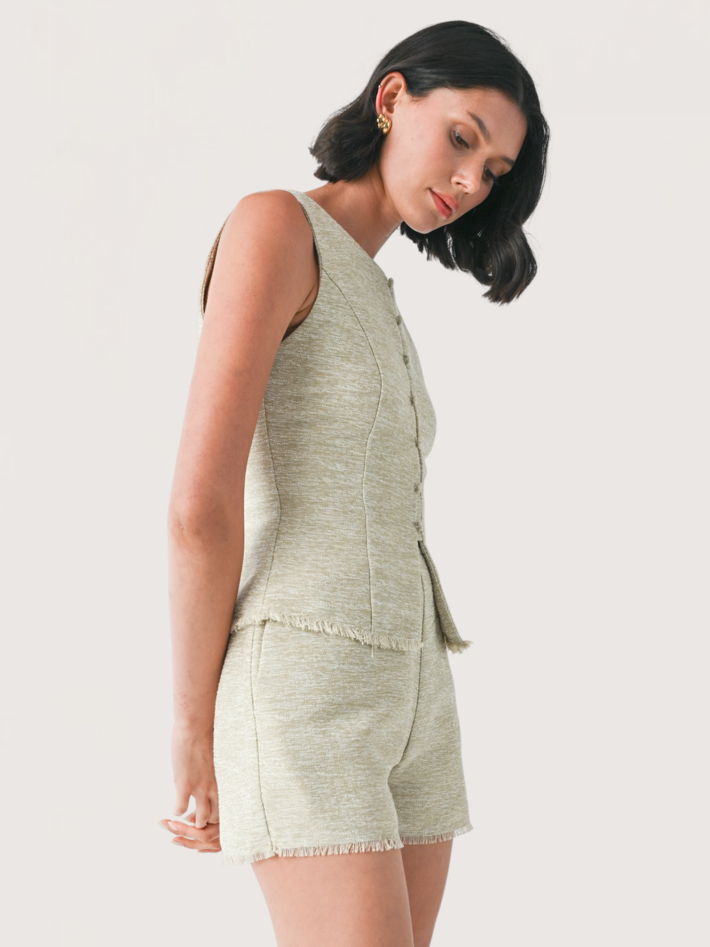 Linen Frayed Waistcoat