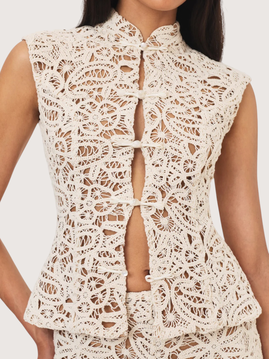 Crochet Mock Neck Top
