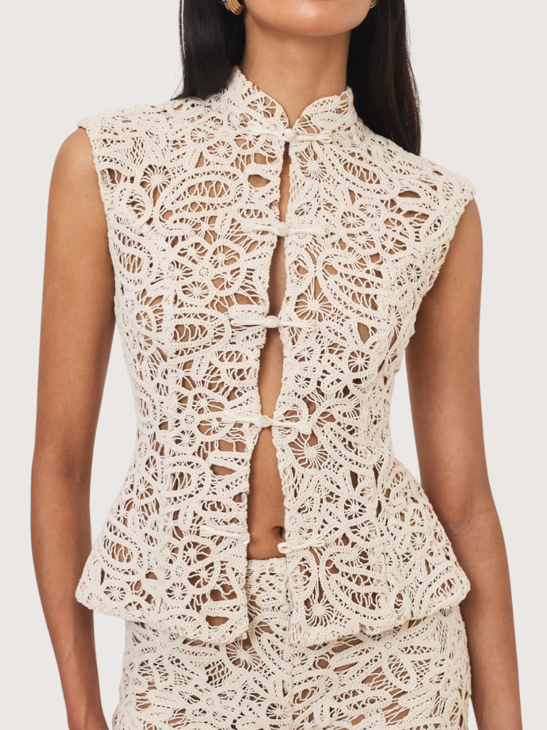 Crochet Mock Neck Top