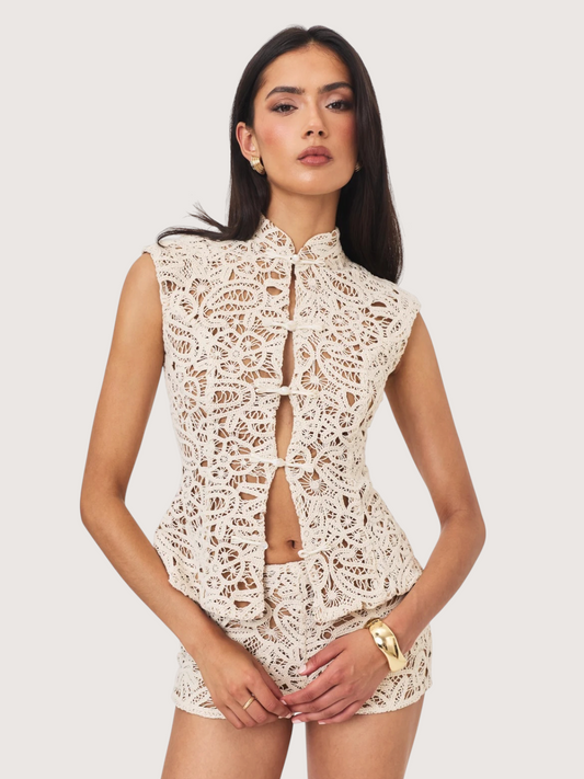 Crochet Mock Neck Top