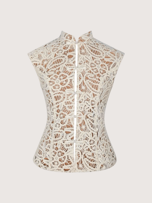 Crochet Mock Neck Top