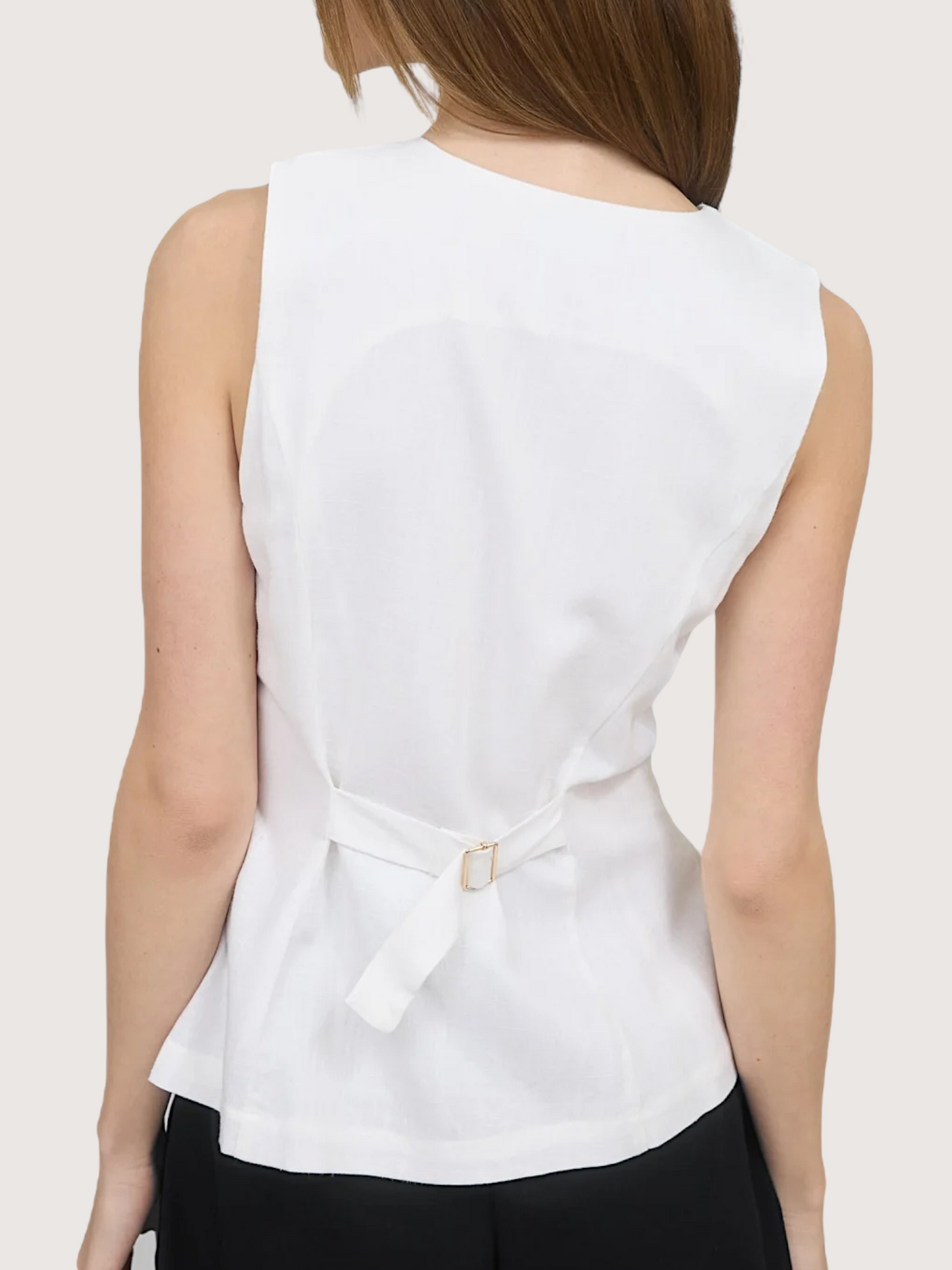 Long Line Linen Vest
