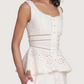 Embroidered Peplum Top