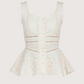 Embroidered Peplum Top