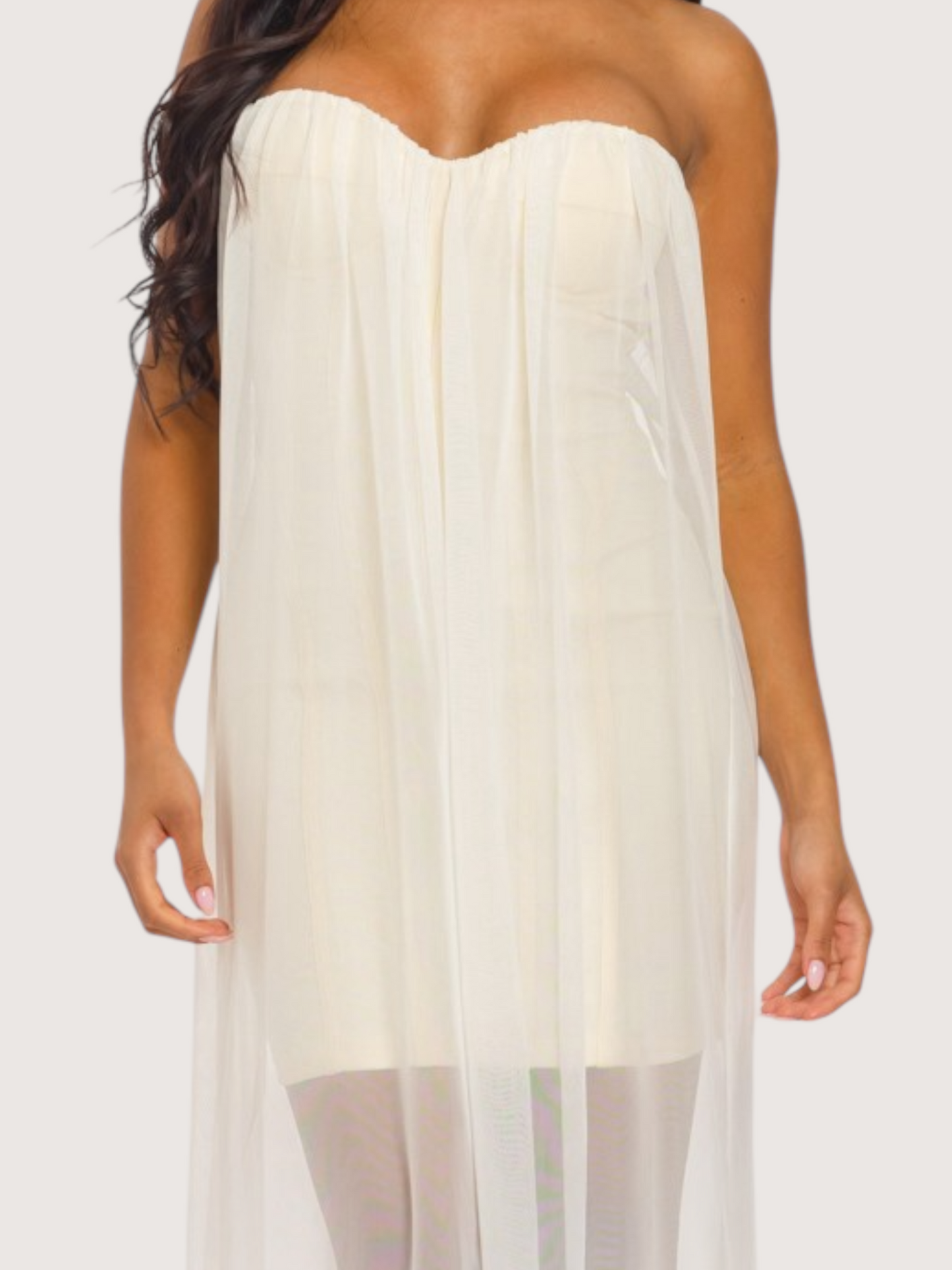 Corset Mesh Overlay Dress