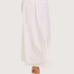 Smoked Waist Maxi Skirt | White