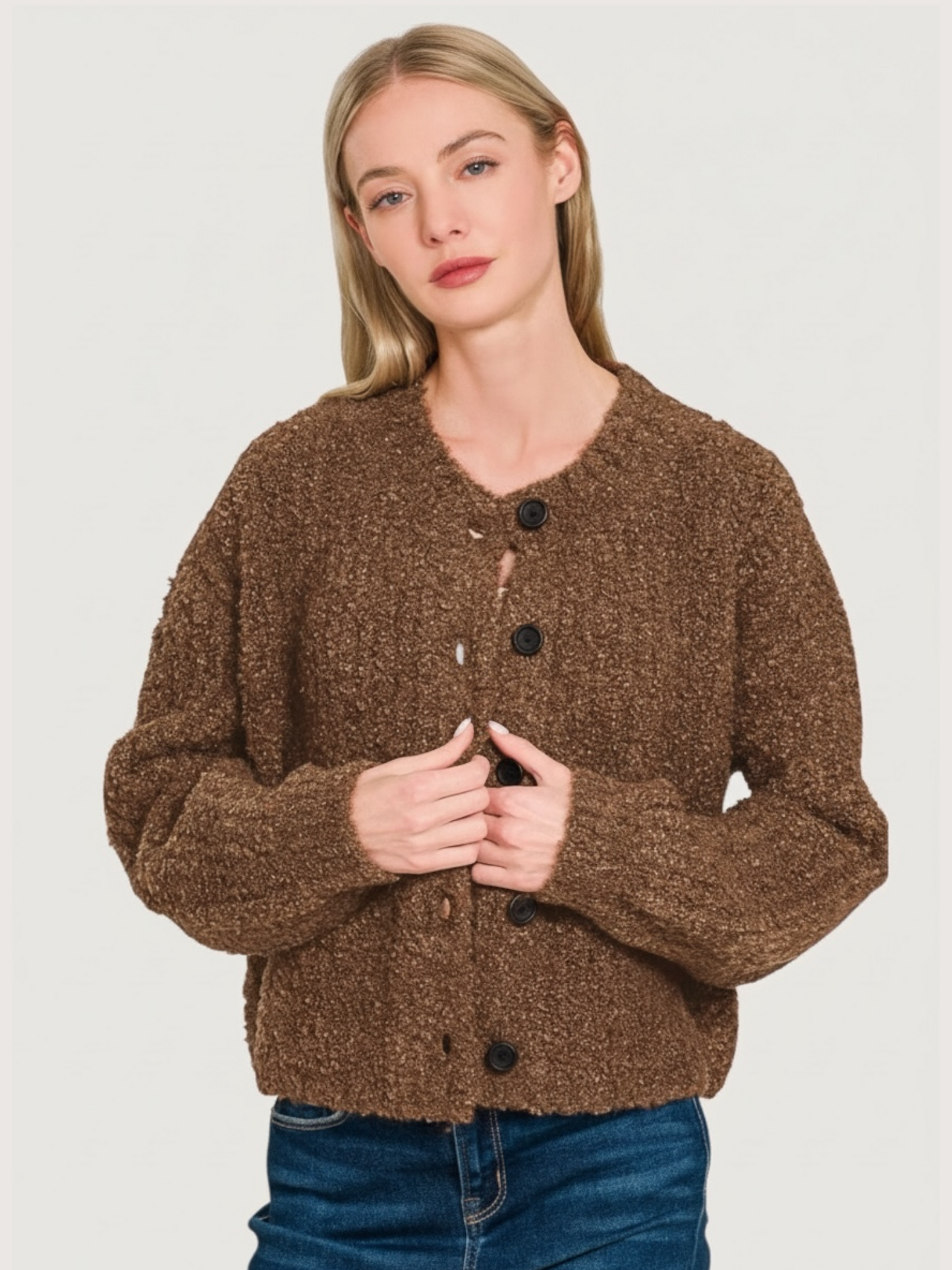 Taylor Chunky Knit Cardigan | Brown