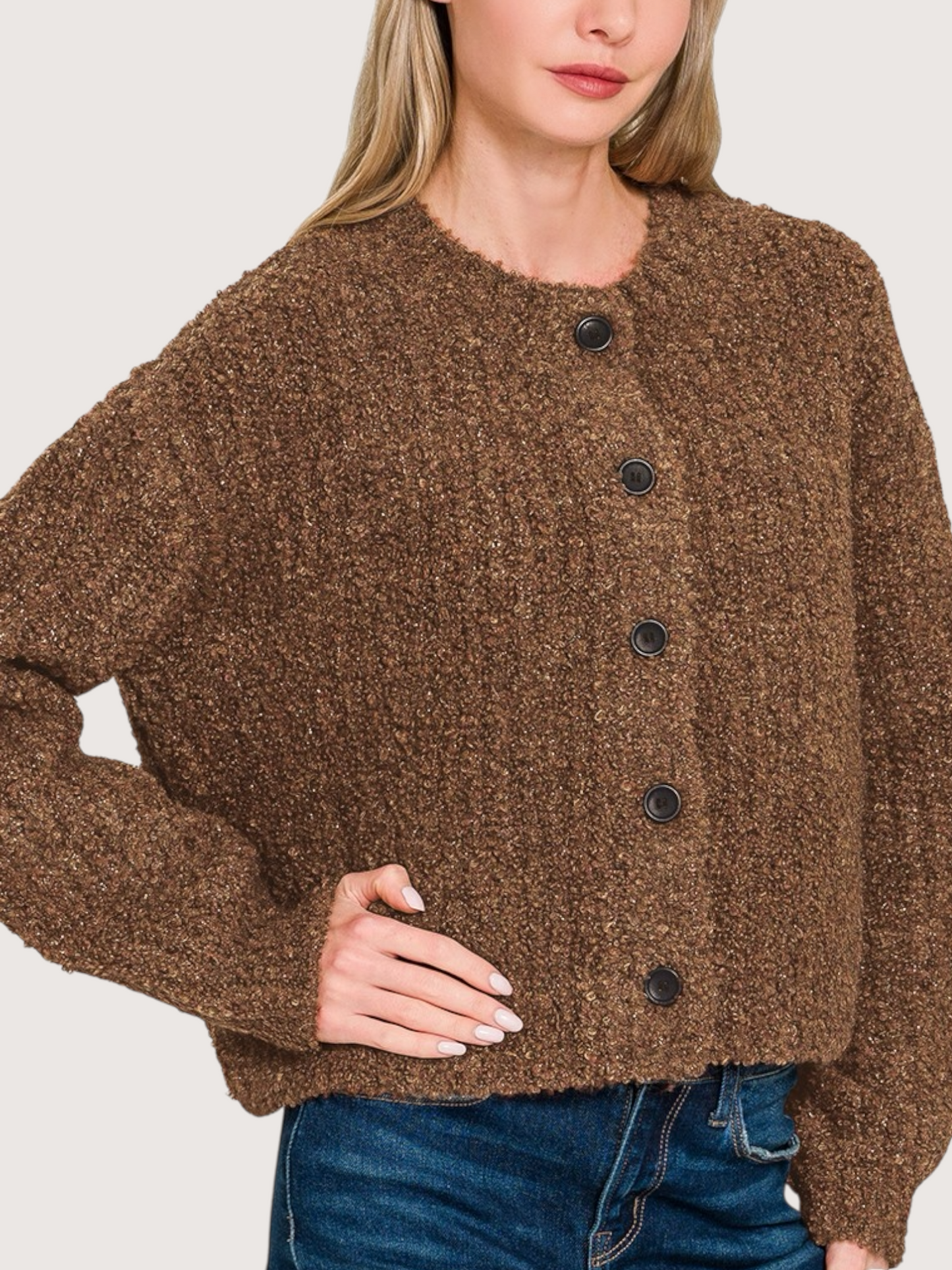Taylor Chunky Knit Cardigan | Brown