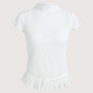 Plisse Mock Neck Top