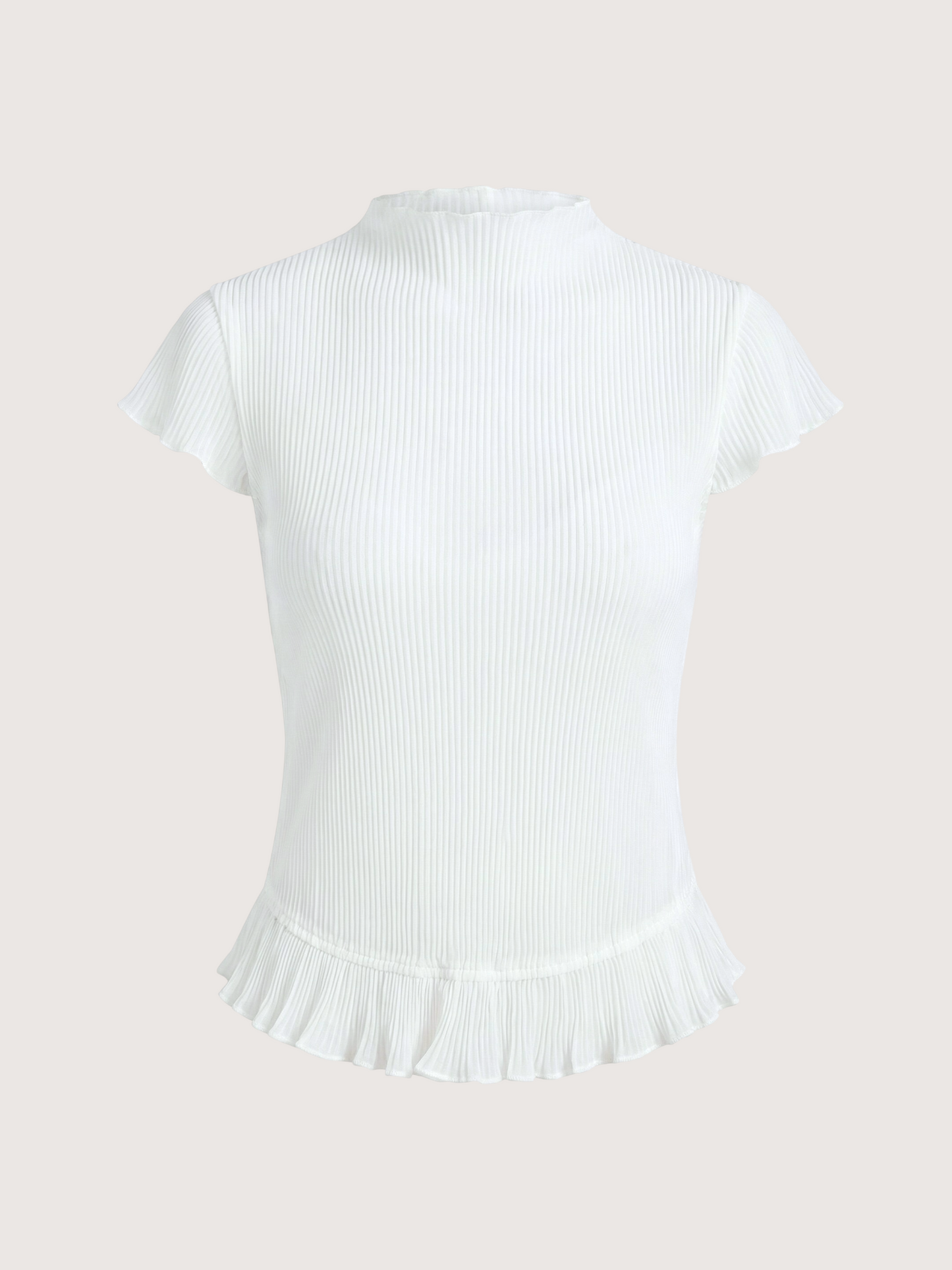 Plisse Mock Neck Top