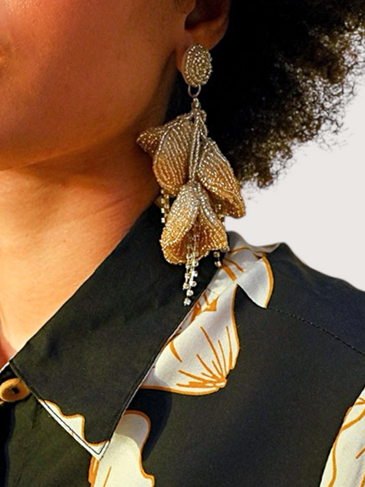 Beaded Flower Earring
