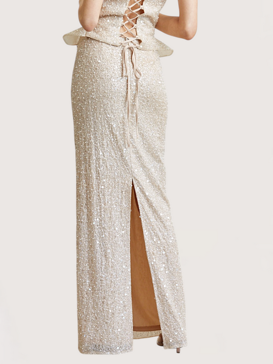 Sequin Pearl Maxi Skirt