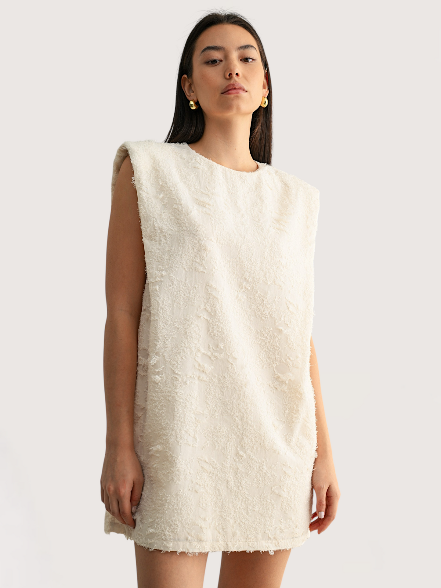 Padded Shoulder Shift Dress