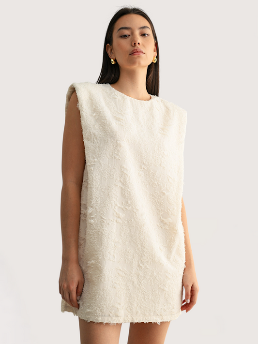 Padded Shoulder Shift Dress