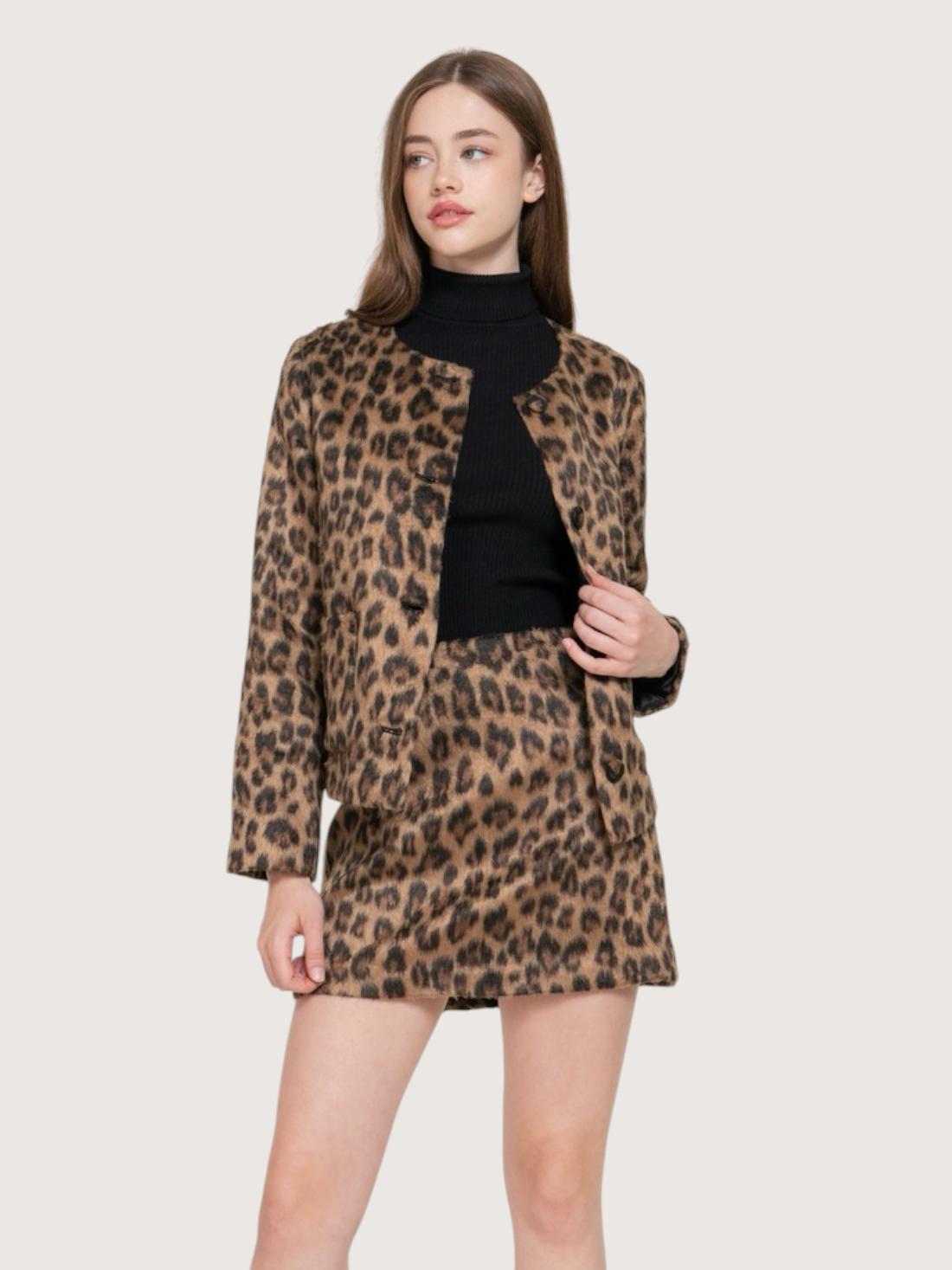 Olivia Leopard Mini Skirt