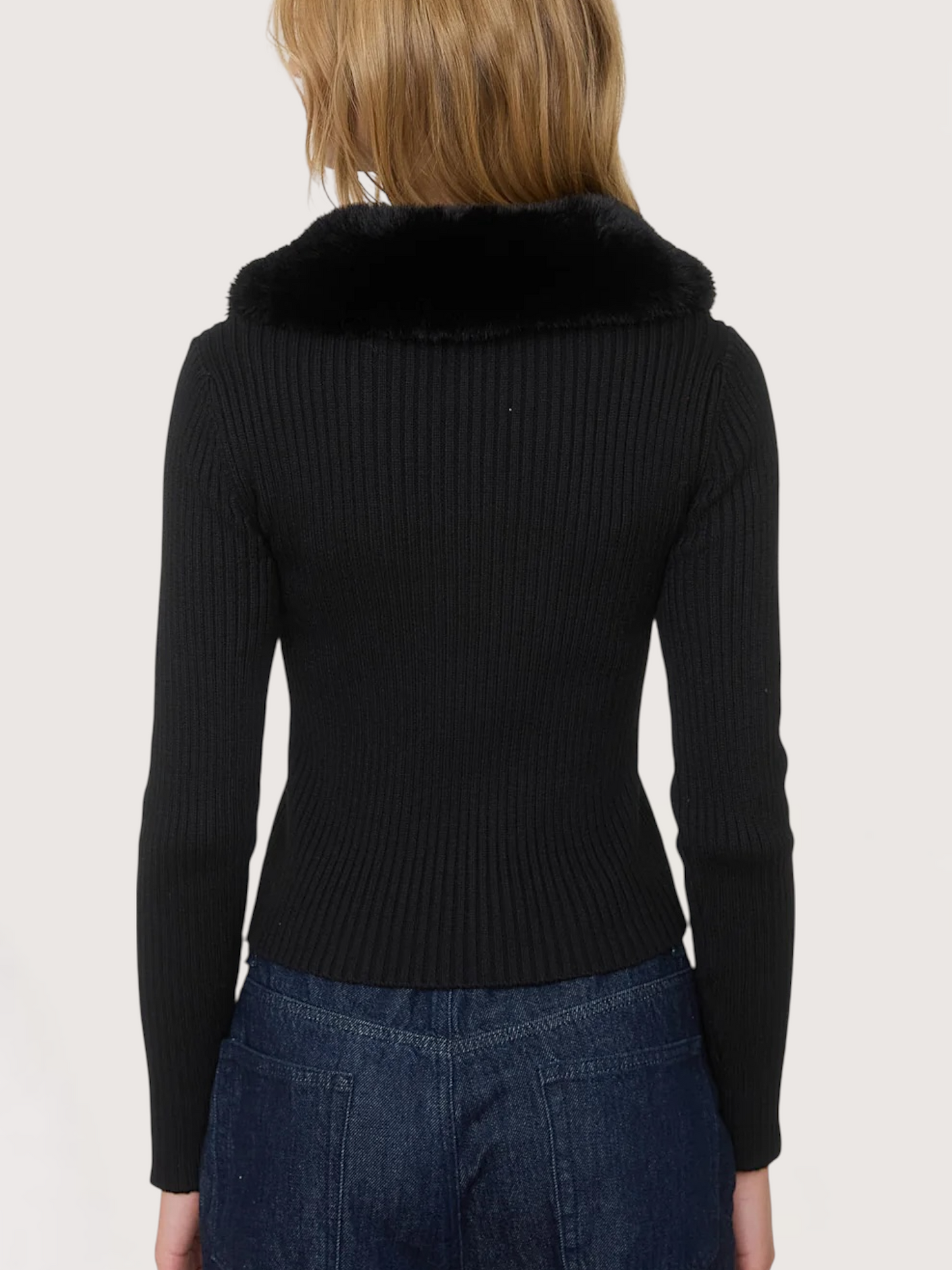 Fur Collar Cardigan