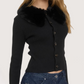 Fur Collar Cardigan