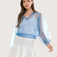 Morgan Organza Top | Blue