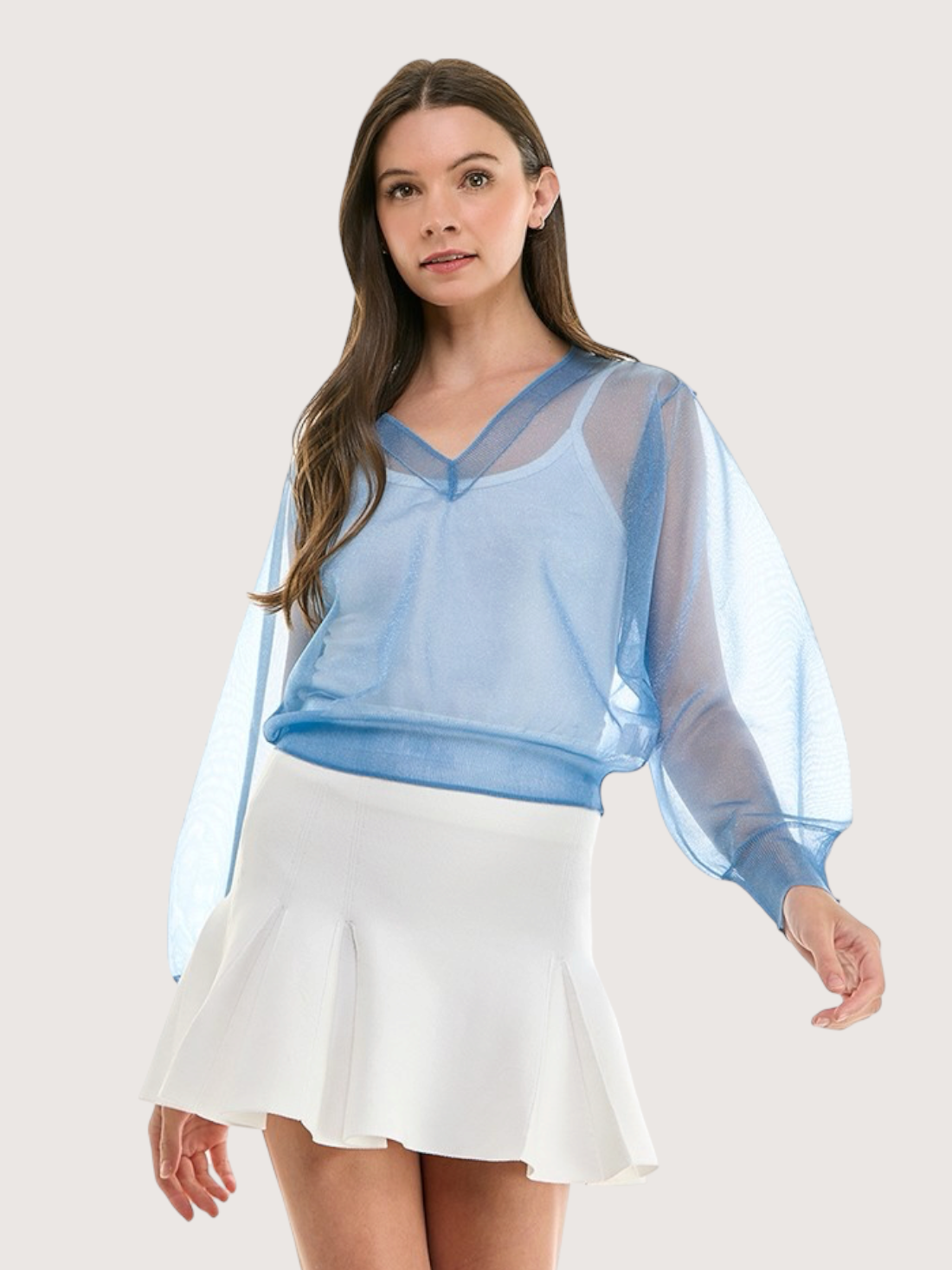 Morgan Organza Top | Blue
