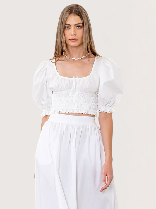 Puff Sleeve Crop Top