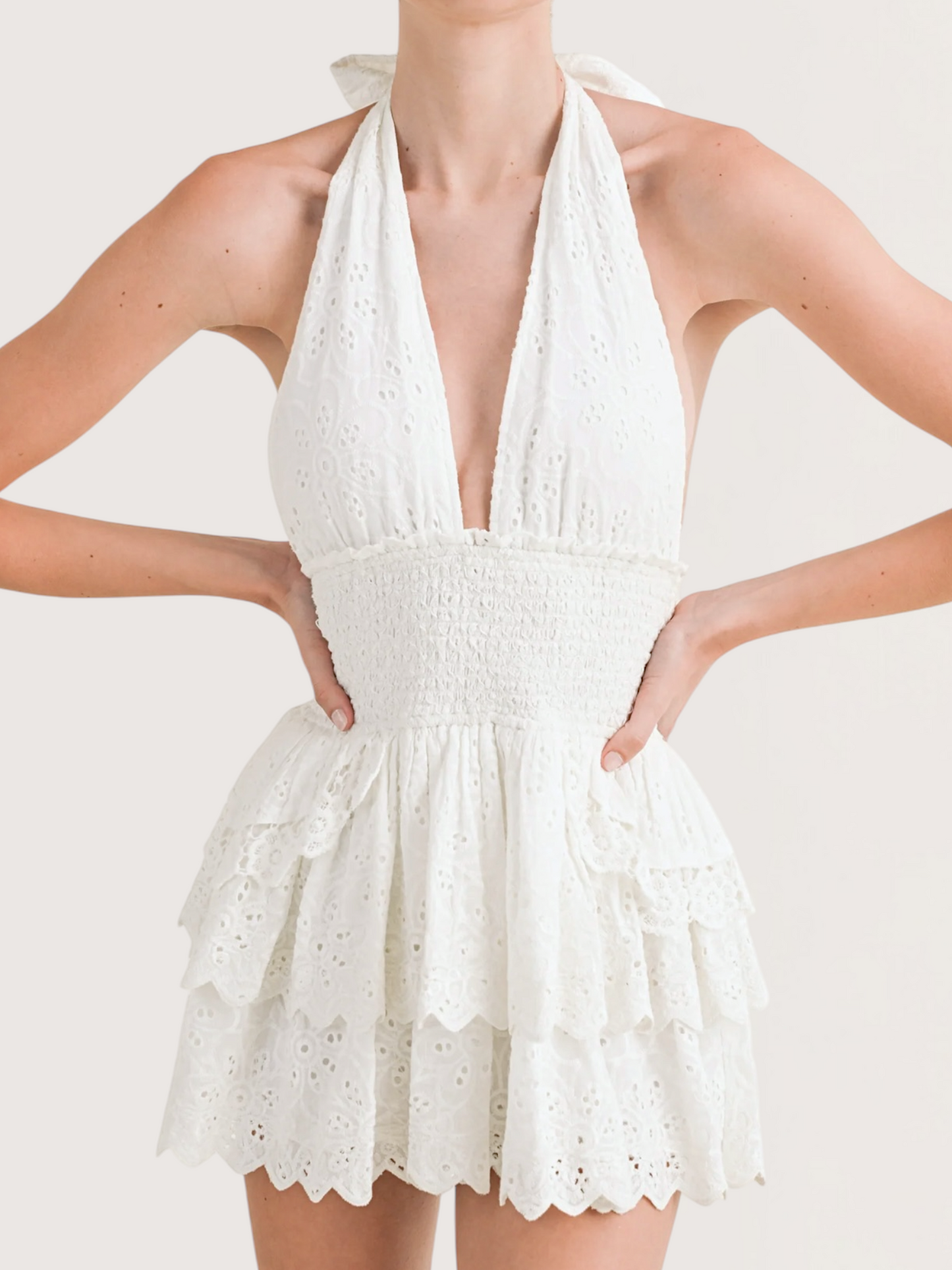 Eyelet Halter Dress