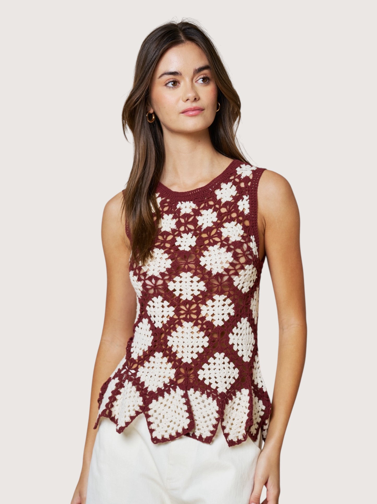Crochet Flared Hem Top