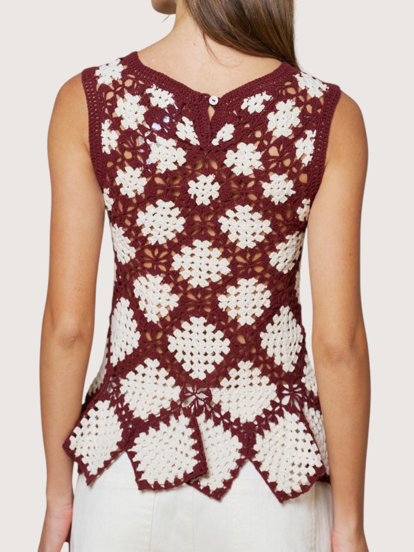 Crochet Flared Hem Top