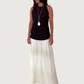 Contrast Halter Midi Dress