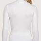 Mock Neck Fitted Knit | White