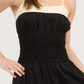 Contrast Smocked Dress | Black