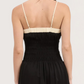 Contrast Smocked Dress | Black