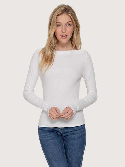 Eddie LS Boatneck Top