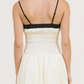 Contrast Smocked Dress | Cream