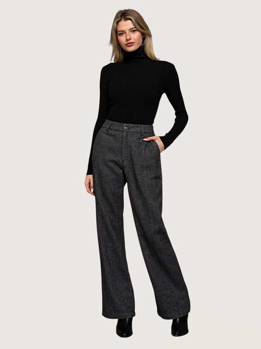 Straight Leg Herringbone Pant