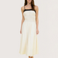 Contrast Smocked Dress | Cream