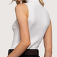 Mock Neck Sweater Tank | White