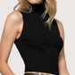 Mock Neck Sweater Tank | Black