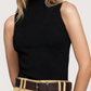 Mock Neck Sweater Tank | Black