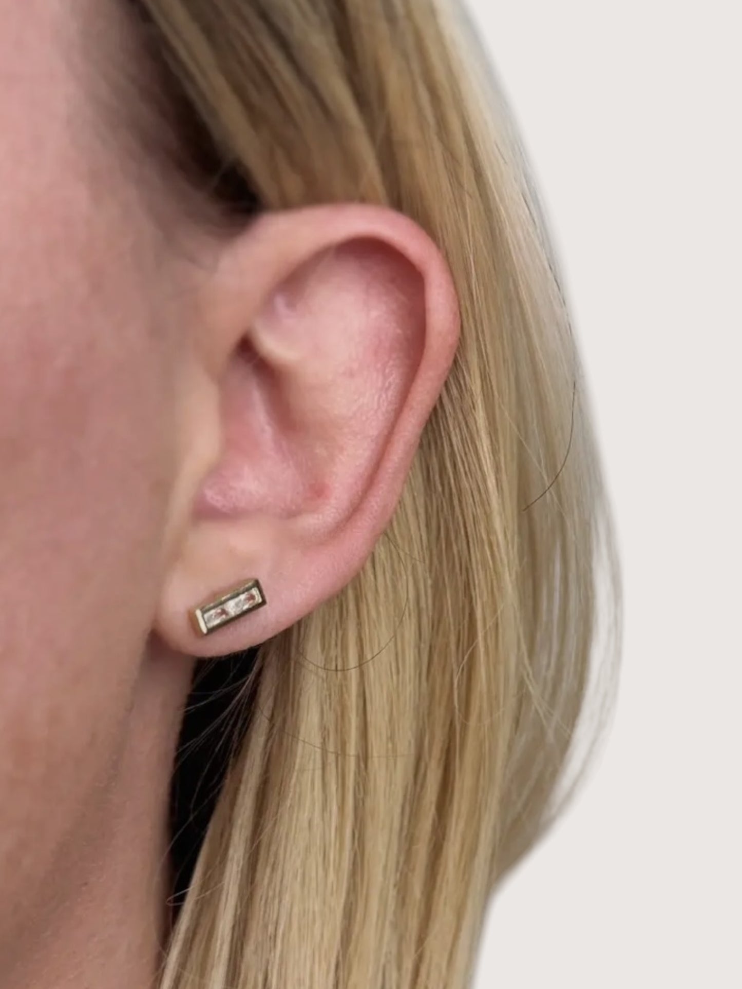 Baguette Stud Earring