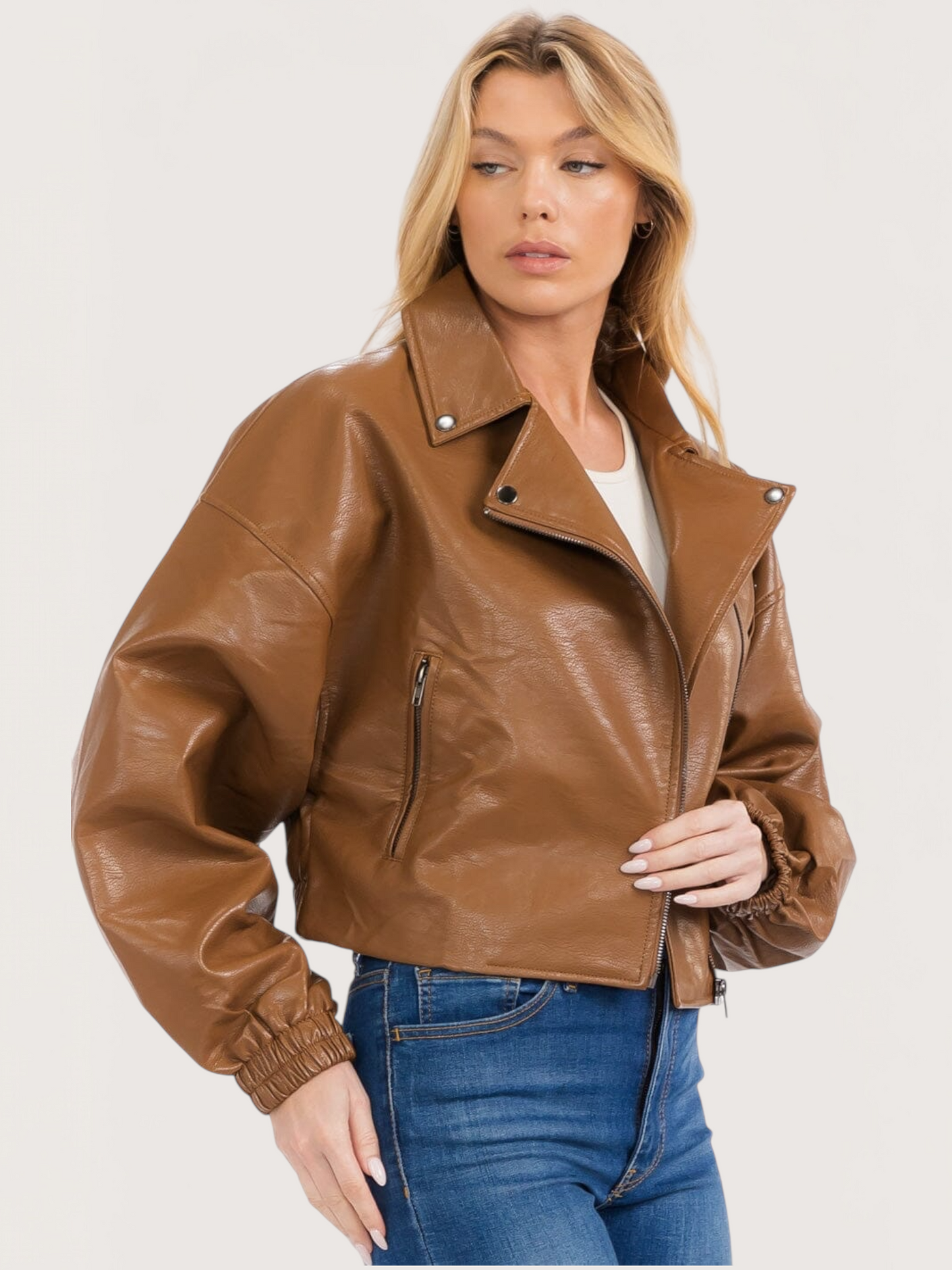 Broad Shoulder Moto Jacket