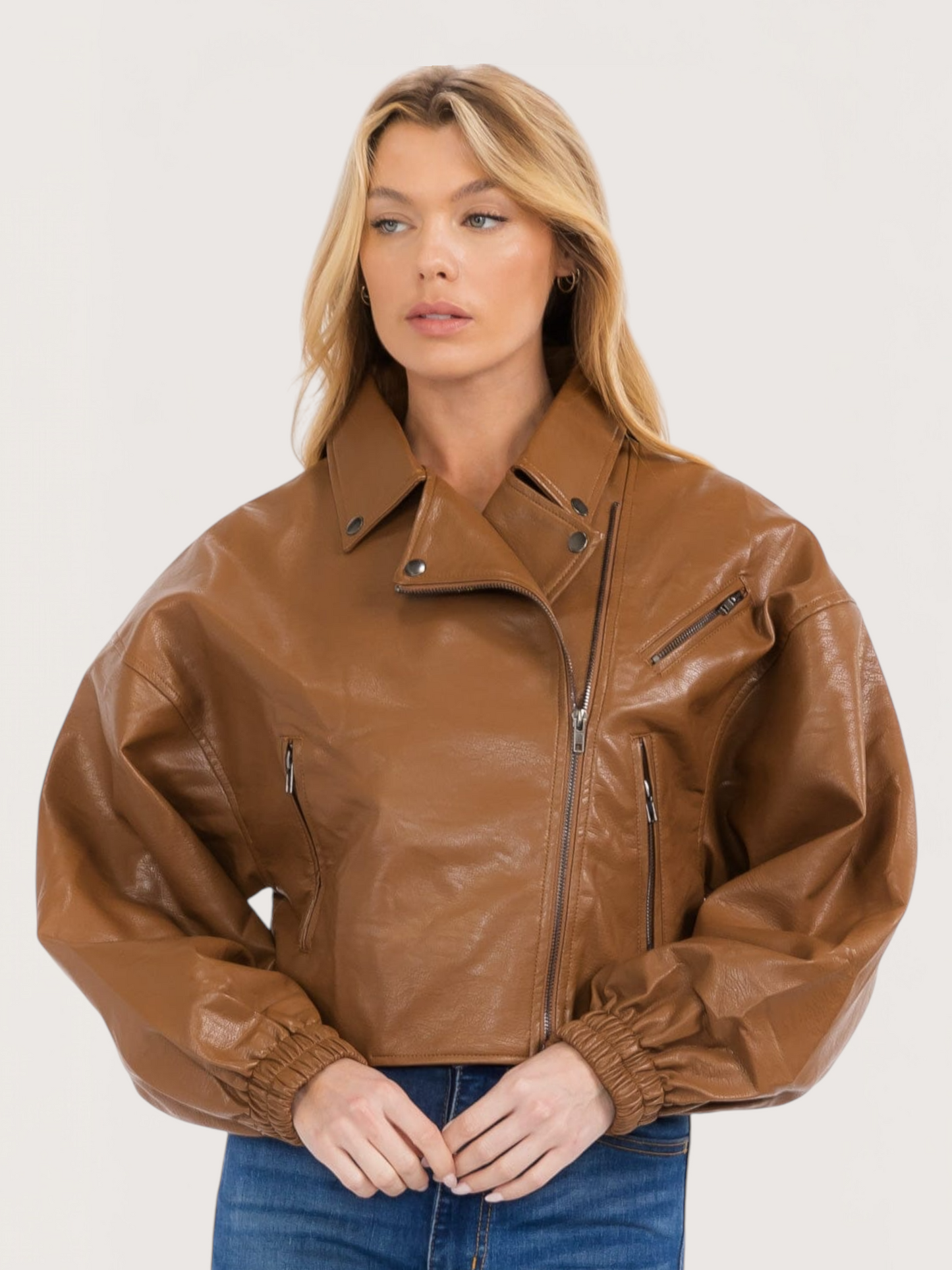 Broad Shoulder Moto Jacket