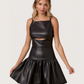 Leather Drop Hem Dress