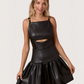 Leather Drop Hem Dress