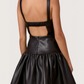 Leather Drop Hem Dress