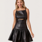 Leather Drop Hem Dress