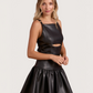Leather Drop Hem Dress